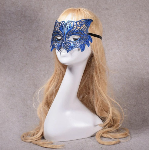 Маска маскарада для обличчя 22 на 11 см синій Київ - фото 3
