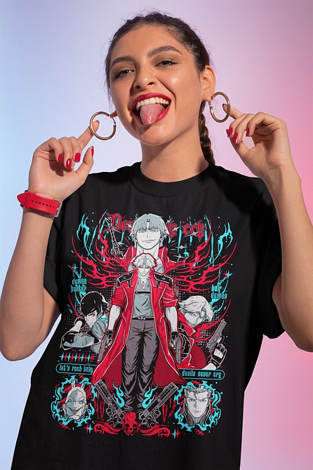 Футболка для мальчика аниме Виргил Девил Триггер Май оверсайз (рост от 165 до 180 ) Черний AnimeJ0537m Днепр - изображение 1
