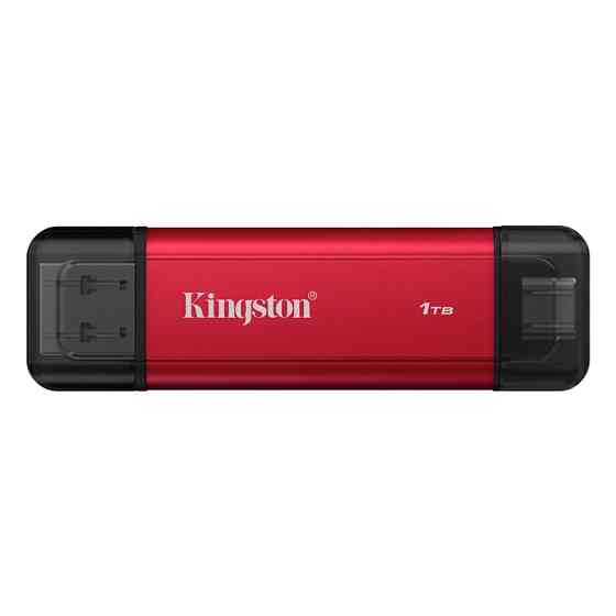 Портативный SSD Kingston Dual USB-A/C 1TB Dual Portable 1050MB/s USB 3.2 Gen 2 Red/Black Одесса