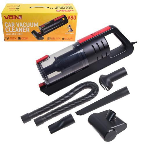 Пилосос VOIN V-80 120 Вт з турбощіткою, LED ліхтарем, для вологого та сухого прибирання з сумкою Харків - фото 1