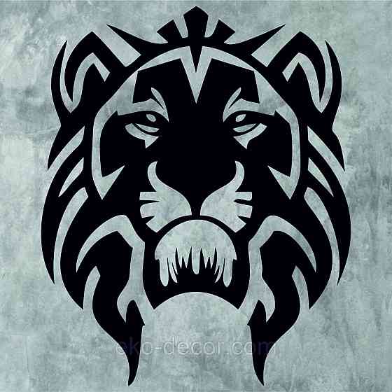 Декоративное настенное Панно «Лев» Декор на стену 70*57 см, Черный Киев