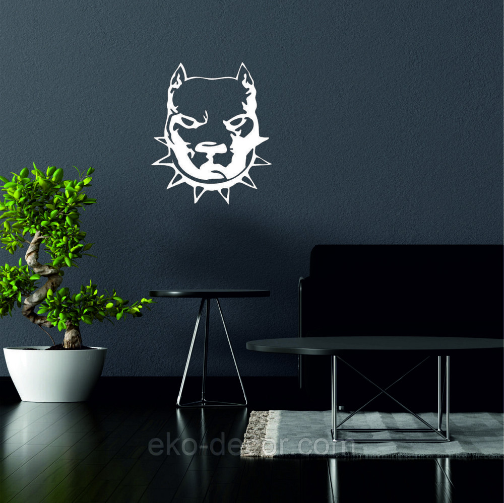 Декоративное настенное Панно «Питбуль», Декор на стену 70*59 см, Белый Киев - изображение 2