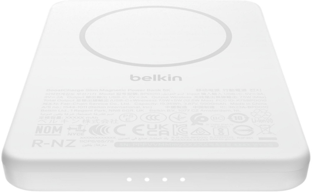 Універсальна мобільна батарея Belkin Power Bank Slim Magnetic 5000 mAh 15 W White (BPD010HQWH) ( 14292 ) Харків - фото 5