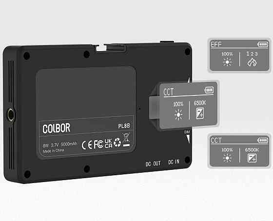 Відеосвітло для камери телефону LED Bi-Color Ra98+ 25000-9000К COLBOR PL8B Київ