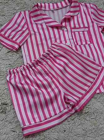 Дитяча піжамка із сатину шорти з сорочкою Малиново-рожевий р.134-140 Харків