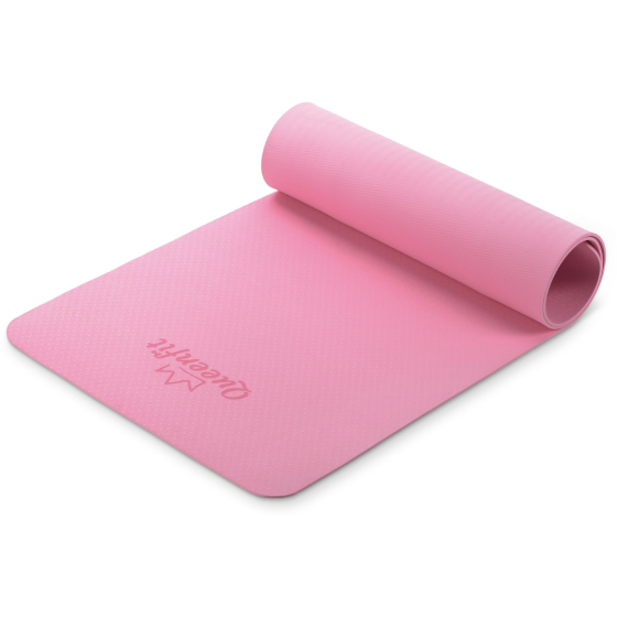 Килимок (мат) для фітнесу та йоги Queenfit Premium TPE 0,5см рожевий Київ