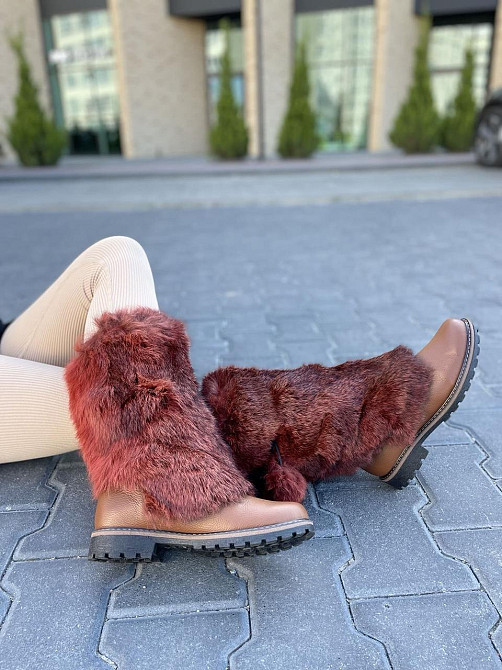 TopS Унти жіночі TopS руді натуральна шкіра з хутром висота 26см обхват 32-33см розмір 40 (АР-6 Коломыя - изображение 3