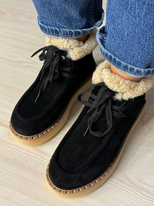 Ботинки женские Hengji 68-2 замшевые на меху с опушкой черные, 41, 25,5 см Киев - изображение 12