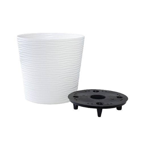 Вазон Ф'южн зі вставкою 20*18см низький білий Алеана Житомир