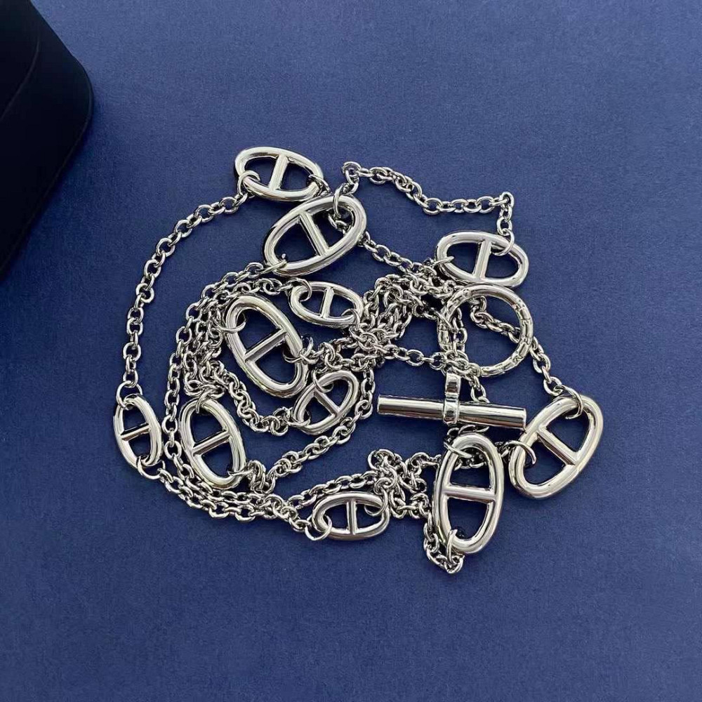 Hermes подвеска длинная цепь напыление серебро 925 / цепочка длинная с логотипом Эрмес позолота, Одесса - изображение 7