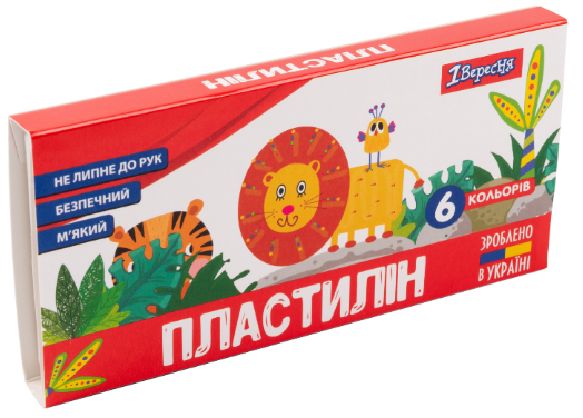 Пластилін 6 кол. 120 г "1Вересня" Zoo Land, 540512, шт Київ