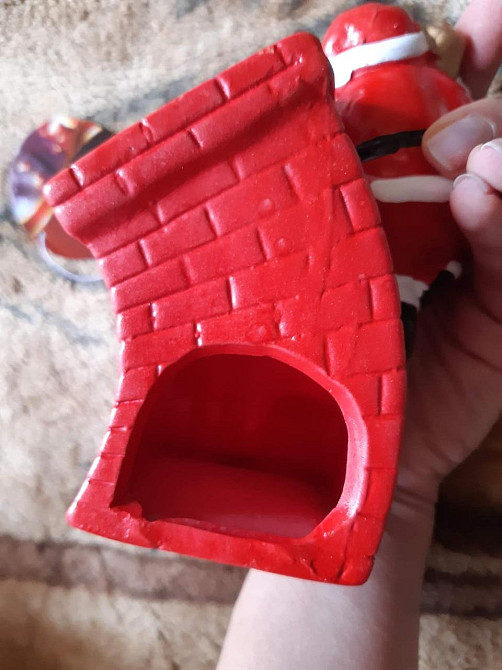 Новорічний підсвічник Санта на трубе 145 на 106 мм різнобарвний Київ - фото 3