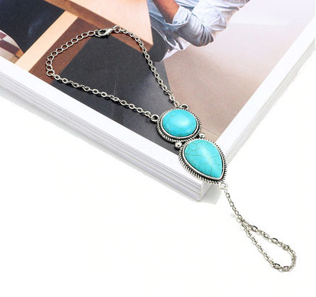 Браслет на руку через палец с бирюзой Киев - изображение 1