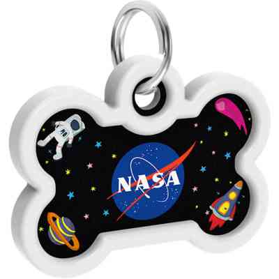 Адресник для животных WAUDOG Smart ID с QR паспортом "NASA", кость 40х28 мм (0640-0147) Винница