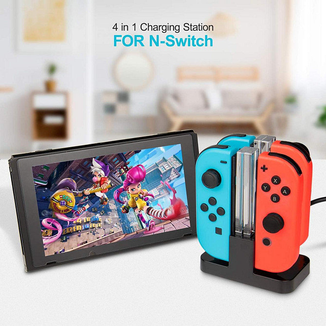 Аксессуары для Nintendo Switch 19-в-1 – чехол, зарядная станция, подставка, руль, грипсы, стекло, ка Киев - изображение 8