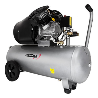 Компресор Sigma двоциліндровий 2.5кВт 455л/хв 10бар 50л (2 крана) (7043721) Вінниця - фото 1