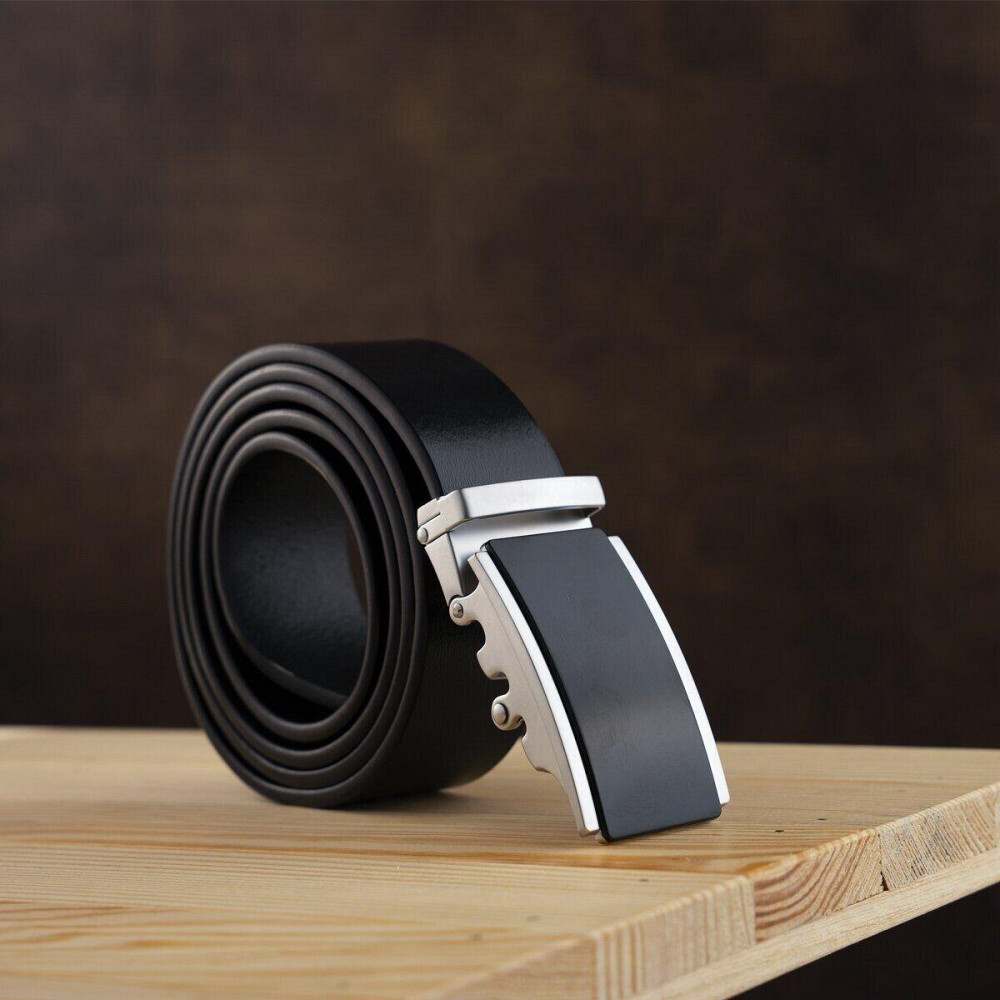 Ремінь чоловічий з автоматичною пряжкою Vintage 20294 Чорний Київ - фото 7