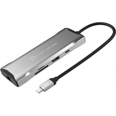 Порт-репликатор J5create Dock-Station USB-C 10Gbps, 7-in-1 (хаб/HDMI/PD/картридер) (JCD393-N) Винница - изображение 8