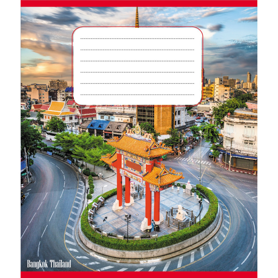 Зошит учнівський "Панорама міста" 012-510201C-5 в косу лінію, 12 аркушів Вінниця - фото 1