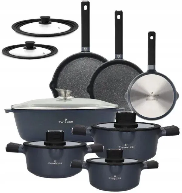 Zwieger Vesna Комплект Garnków 6el. 20/24/28cm + 3 Сковорідки Жаровня Кришки (ZVESNA46) Київ - фото 1