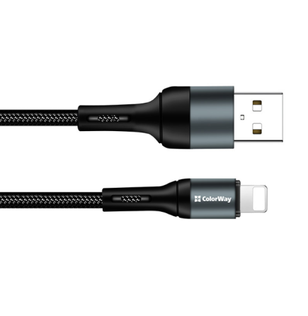 Кабель USB Lightning ColorWay CW-CBUL045-BK 2,4A 1м чорний Житомир