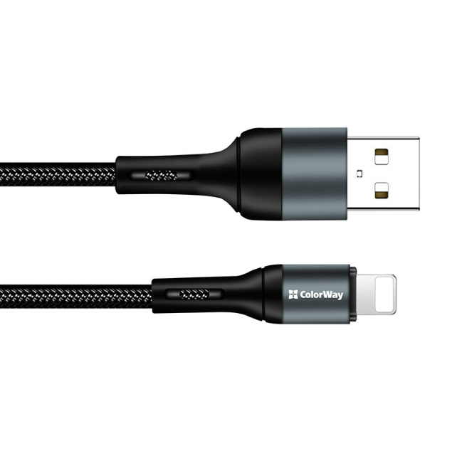 Кабель USB Lightning ColorWay CW-CBUL045-BK 2,4A 1м чорний Житомир - фото 5
