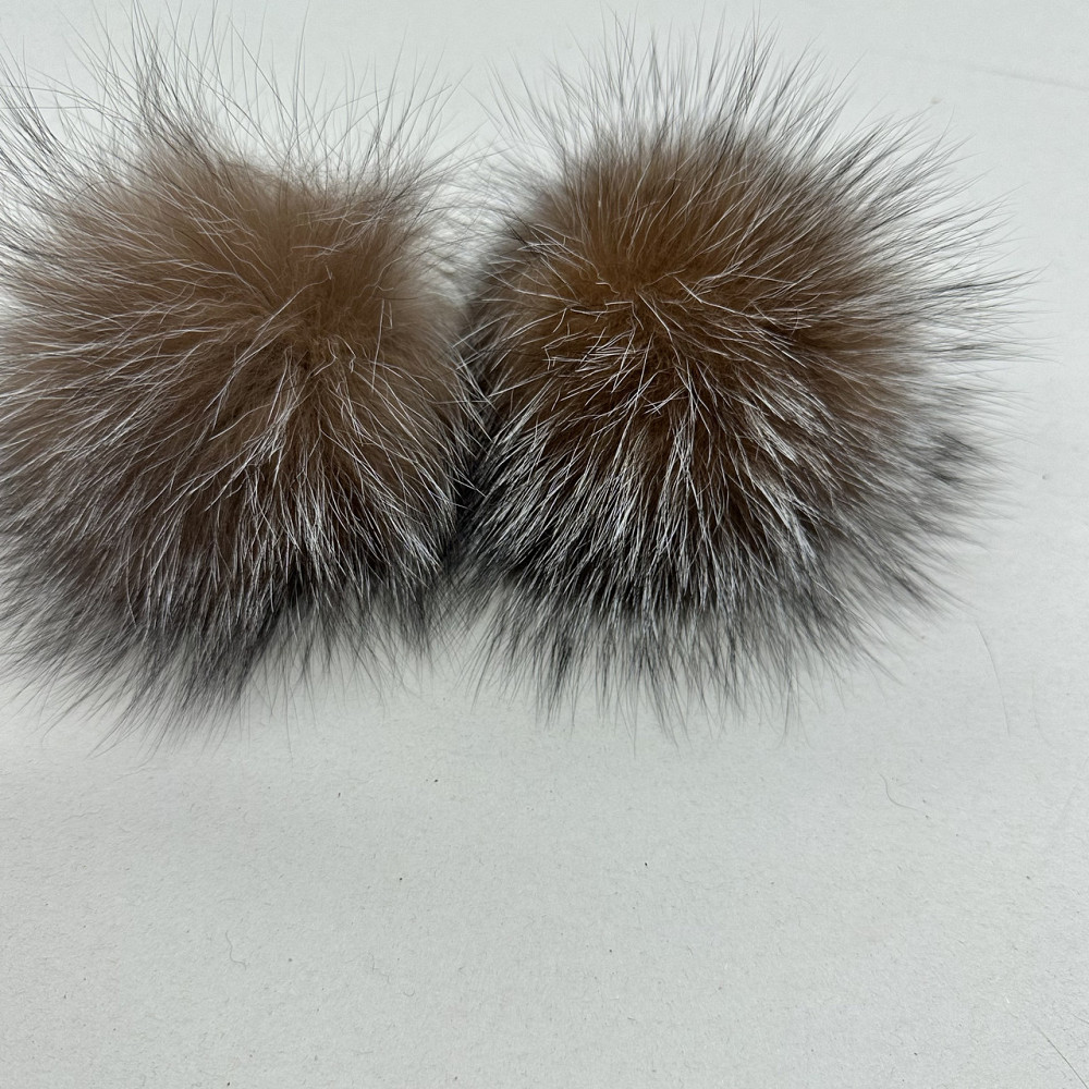Помпон из натурального меха блюфрост 13-14 см Рыжий Харьков - изображение 1