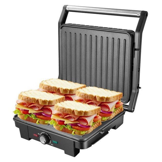 Гриль з притисканням для кухні, Сендвічниця бутербродів, Електричний гриль з регулюванням AH-42 Львів - фото 1
