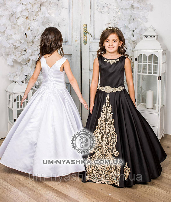 Шикарное длинное платье с золотым купоном на 6-8 лет Кривой Рог - изображение 3