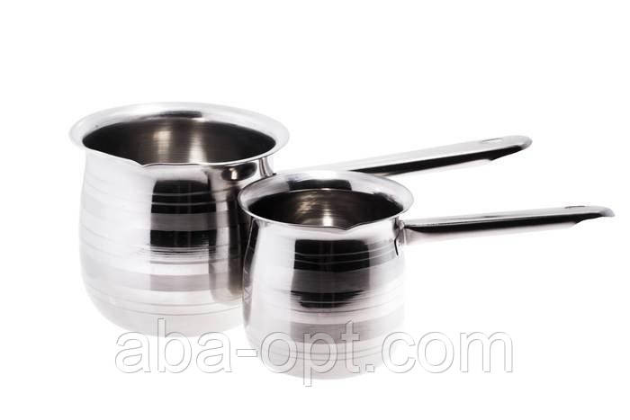 Турка "Ss" нержавіюча V 0,35 / 0,75 л ( набір 2 шт ) Одеса - фото 1