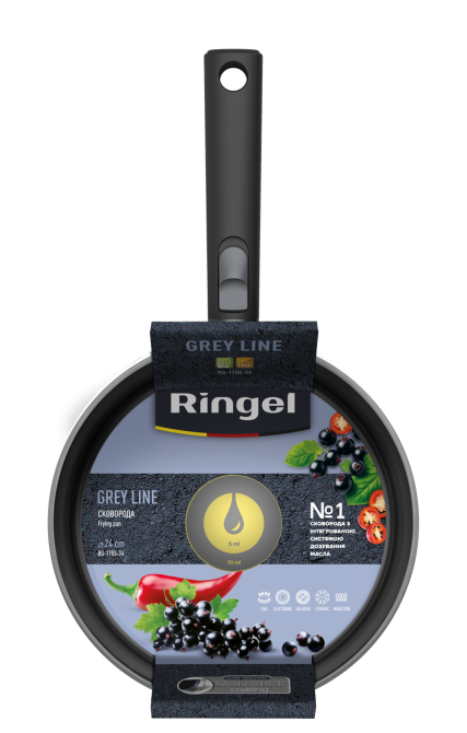 Сковорода со съемной ручкой Ringel Grey Line 24 см (7138157) Киев - изображение 3