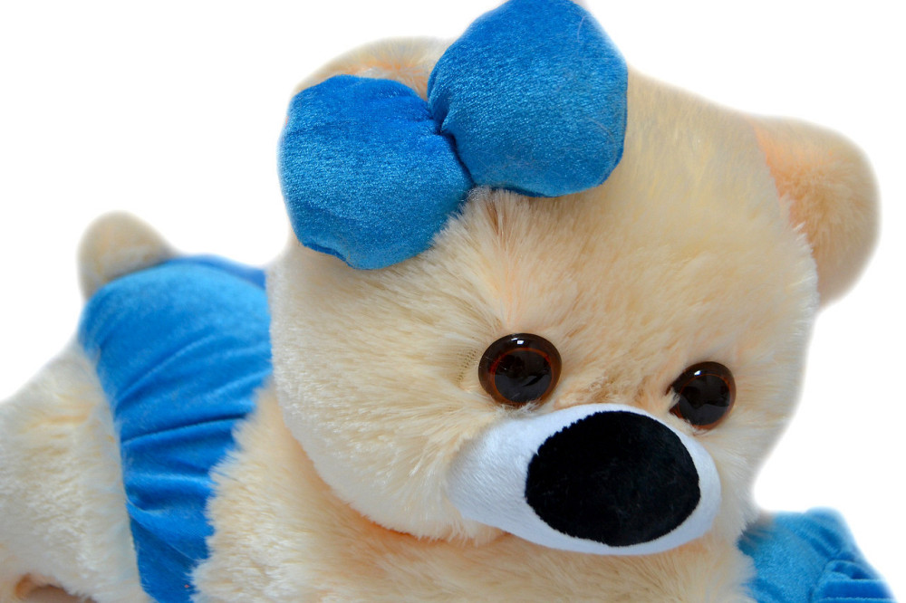 Алина Плюшевая мишка малышка 45 см Персиково-голубой Киев - изображение 2