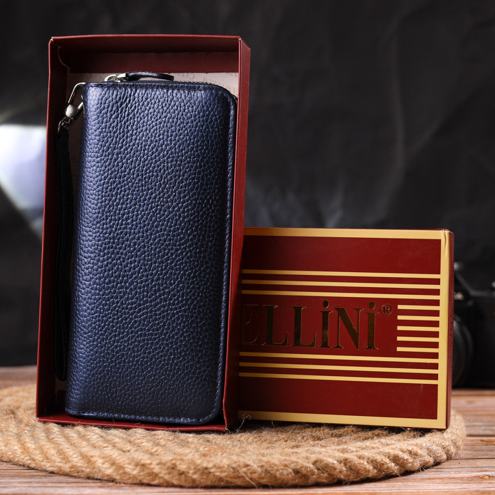 Превосходный кошелек с отливом для женщин из натуральной кожи флотар CANPELLINI 21616 Синий Киев - изображение 9