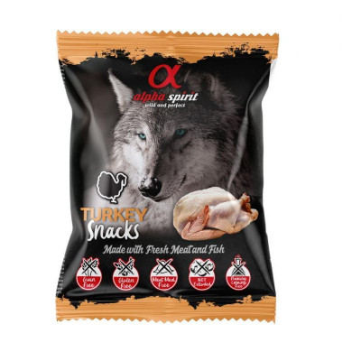 Ласощі для собак Alpha Spirit DOG Snacks Turkey напіввологі з індички, кубики 50 г (8436586310004) Вінниця - фото 1