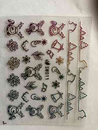 Новорічні 3D-наклейки для нігтів Київ