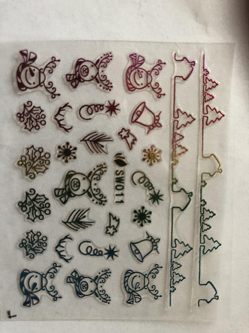 Новогодние 3D наклейки для ногтей Киев - изображение 1