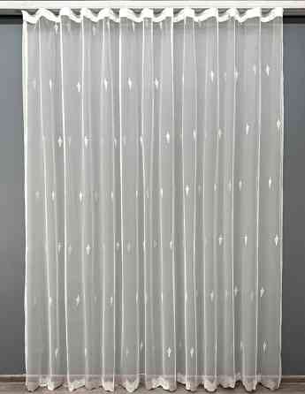 Тюль VR-Textil 1472т Грек-сітка з вишивкою Молочний з пудровим 300х250 см (40-186) Київ