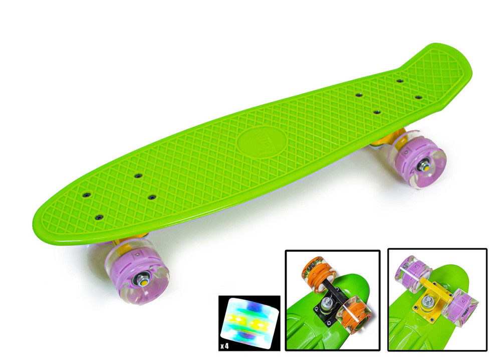 Пенні борд 22 дюйми PENNY. Зелений колір. Колеса світяться під час катання Одеса - фото 3