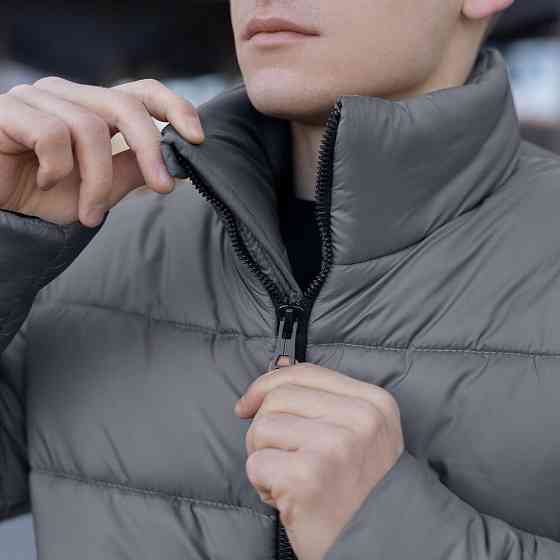 Чоловіча зимова куртка темно-сіра Pobedov Bubble Gum Київ