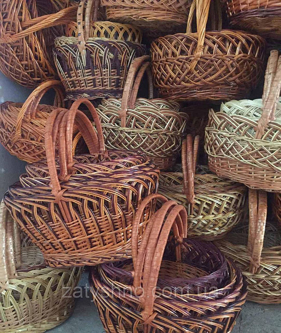 Набір плетених кошиків | кошик гарний плетений | кошик з лози набір Київ - фото 3