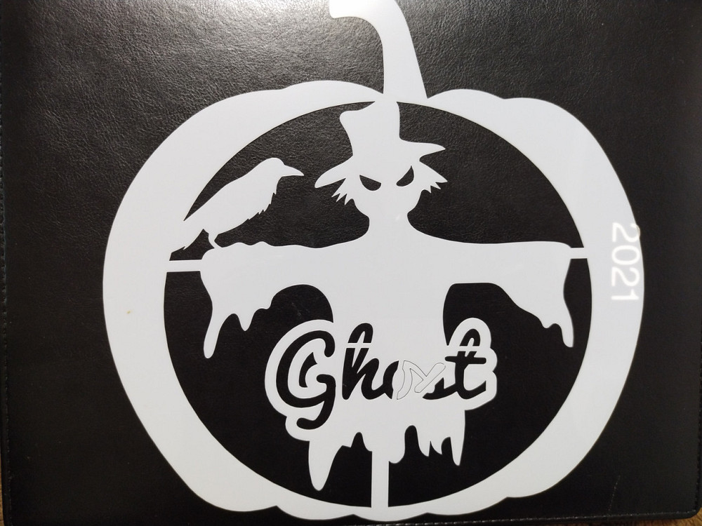 Трафарет на Хэллоуин Чучело 20 на 16 см серый Киев - изображение 1