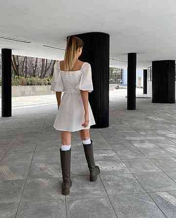 Женское легкое романтическое мини платье из хлопка. 42/44, Белый Одесса