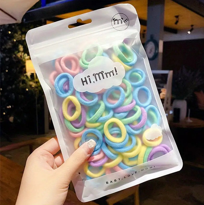 Набор детский резинок для волос 50 шт разноцветный Киев - изображение 1