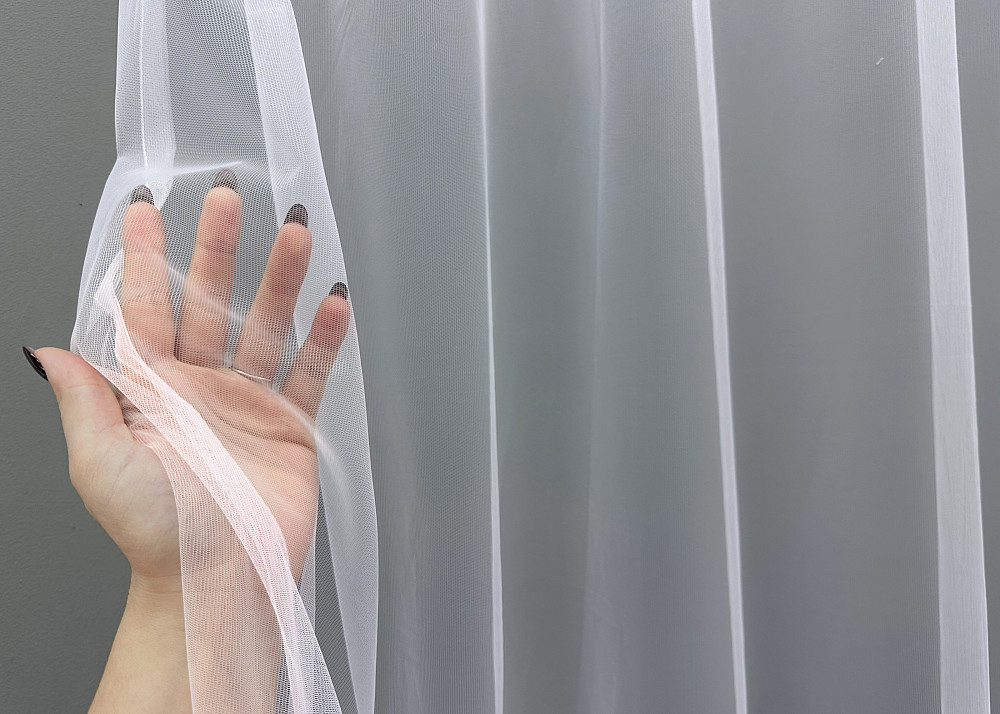 Тюль VR-Textil 1844т Фатин з вишивкою та люрексом Холодний білий 350х270 см (42-0950) Київ - фото 4