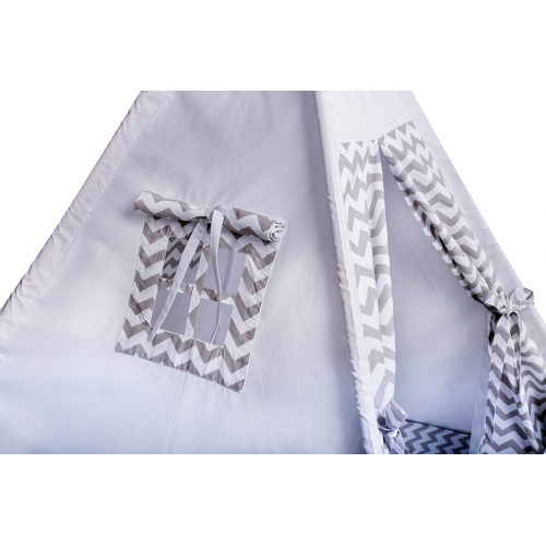 Вігвам Хатка комплект Сірий зигзаг із подушкою — Великий 150*150 см Київ