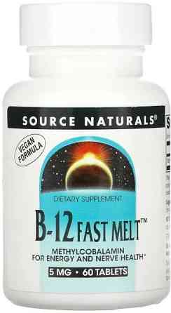 Вітамін В12 метилкобаламін Source Naturals B-12 Fast Melt 5 мг 60 таб Київ