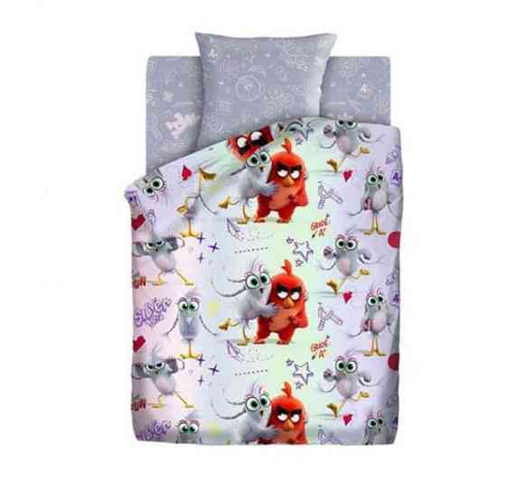 Tac Комплект постільної білизни TAC Angry Birds полуторний 143x215 см Red and Silver сірий Коломыя