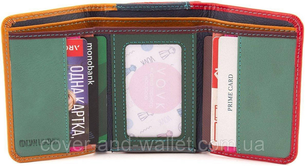 Різнокольоровий жіночий гаманець із натуральної шкіри компактного розміру ST Leather 403-1 Київ - фото 6