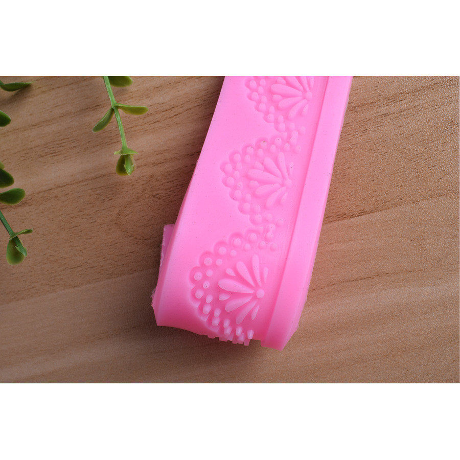 Молд силіконовий Мереживо 154 на 35 мм рожевий Київ - фото 2