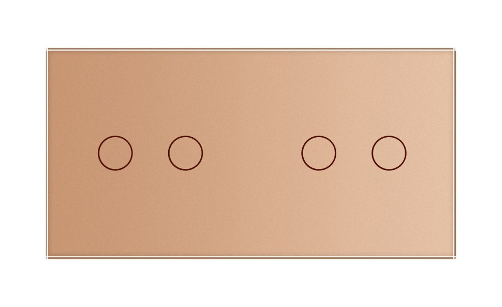 Розумний сенсорний ZigBee вимикач 4 сенсора (2-2) Livolo золото скло (VL-C702Z/C702Z-13) Коломыя - изображение 2